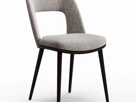 Cadeiras estofadas com pernas de madeira Diotti Vence Modelo 3D