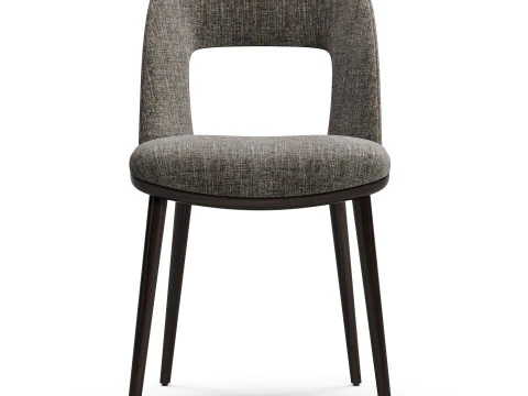Cadeiras estofadas com pernas de madeira Diotti Vence Modelo 3D