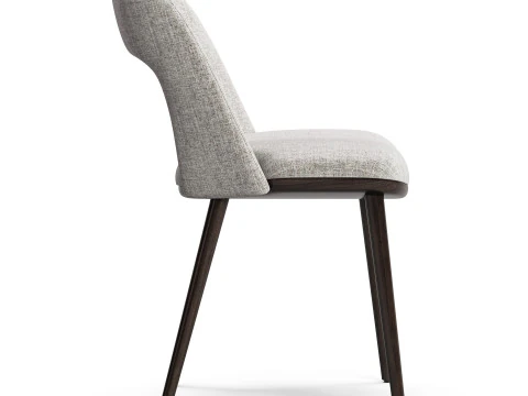 Cadeiras estofadas com pernas de madeira Diotti Vence Modelo 3D