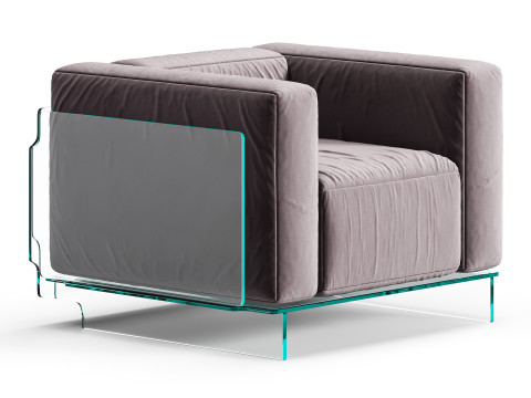 Glas Italia Crystal Lounge Armchair 3D 모델