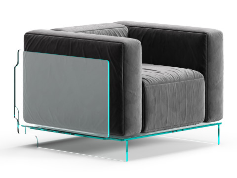 Glas Italia Crystal Lounge Armchair 3D 모델