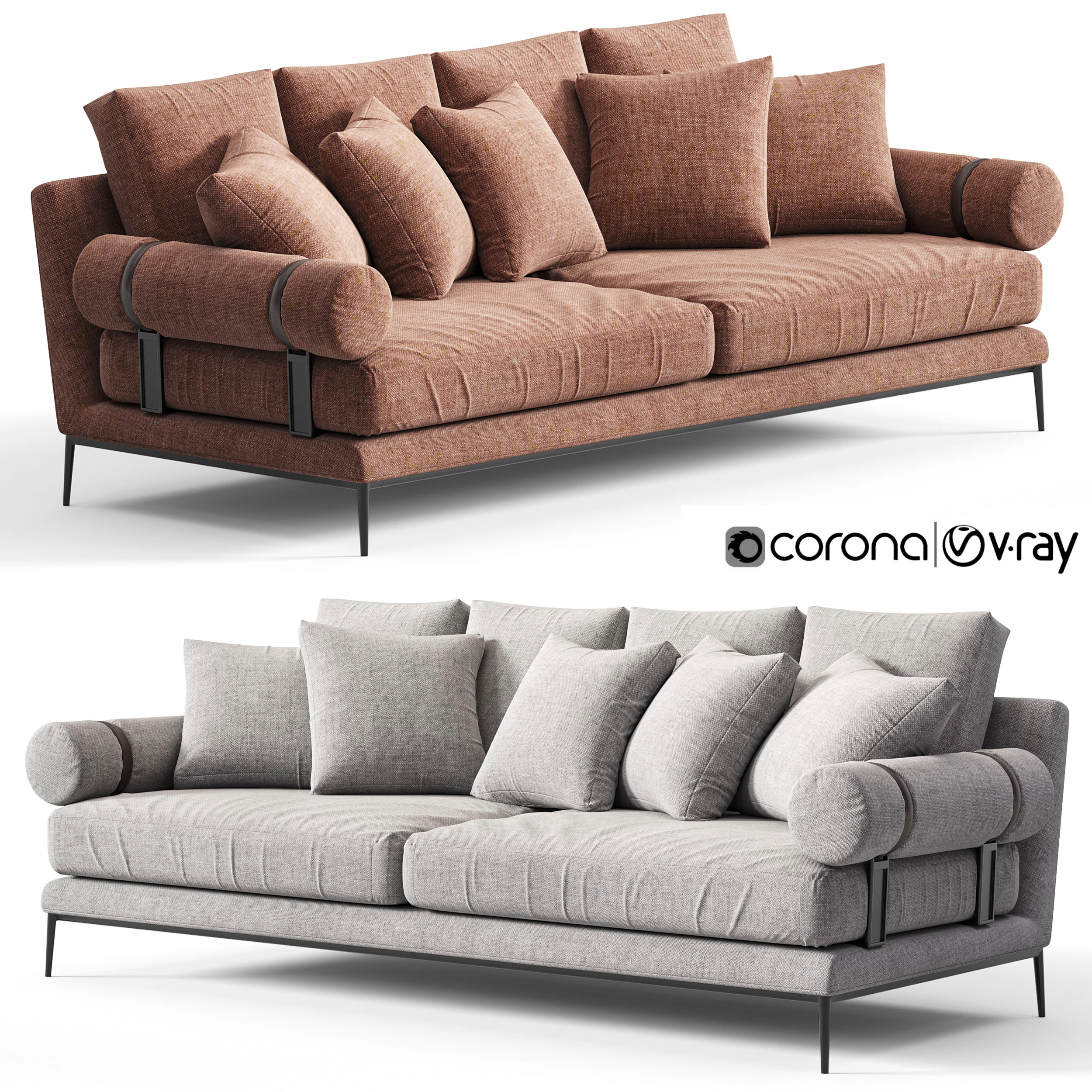BB ITALIA Atoll Sofa 3D Model .c4d .max .obj .3ds .fbx .stl .blend