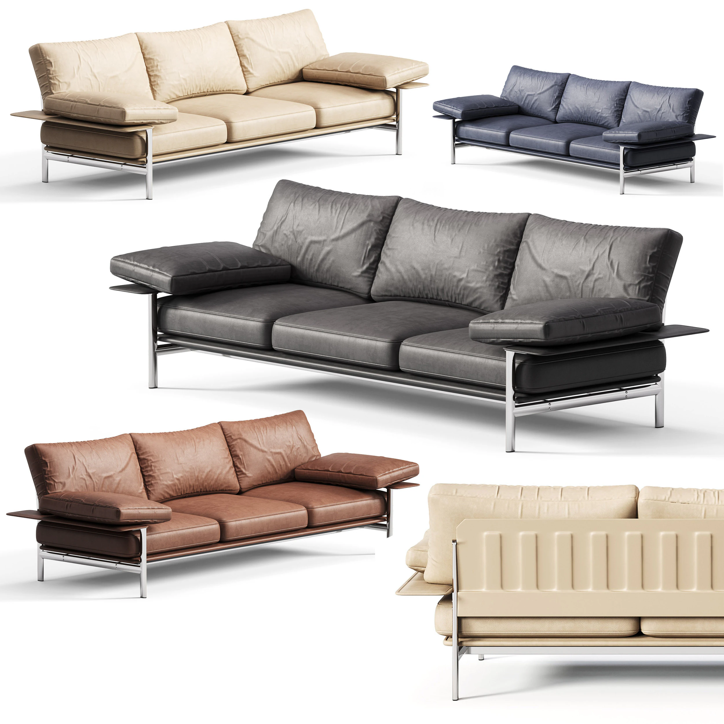 BB ITALIA Diesis 40 Sofa 3D Model .c4d .max .obj .3ds .fbx .stl .blend 