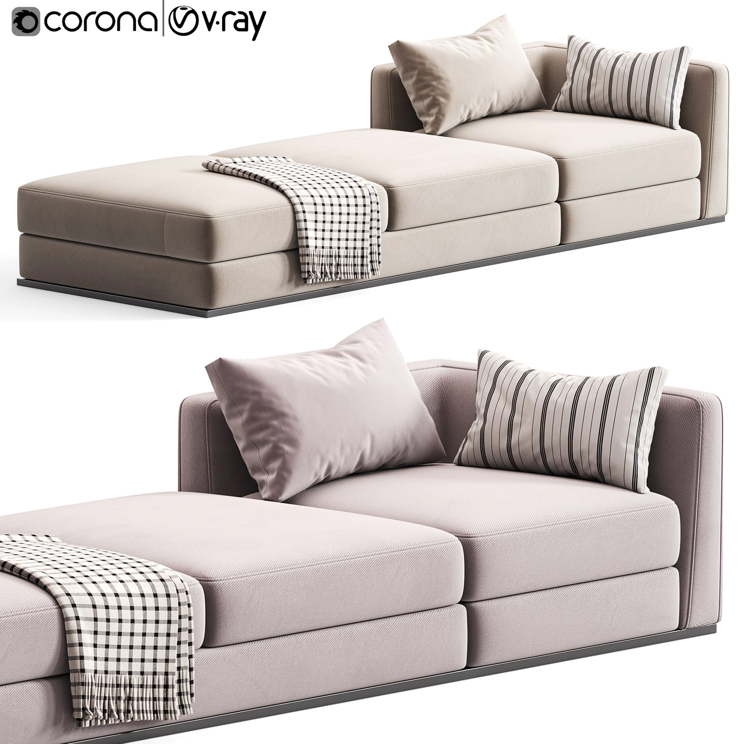 BB ITALIA Richard Sofa 3D Model .c4d .max .obj .3ds .fbx .stl .blend 