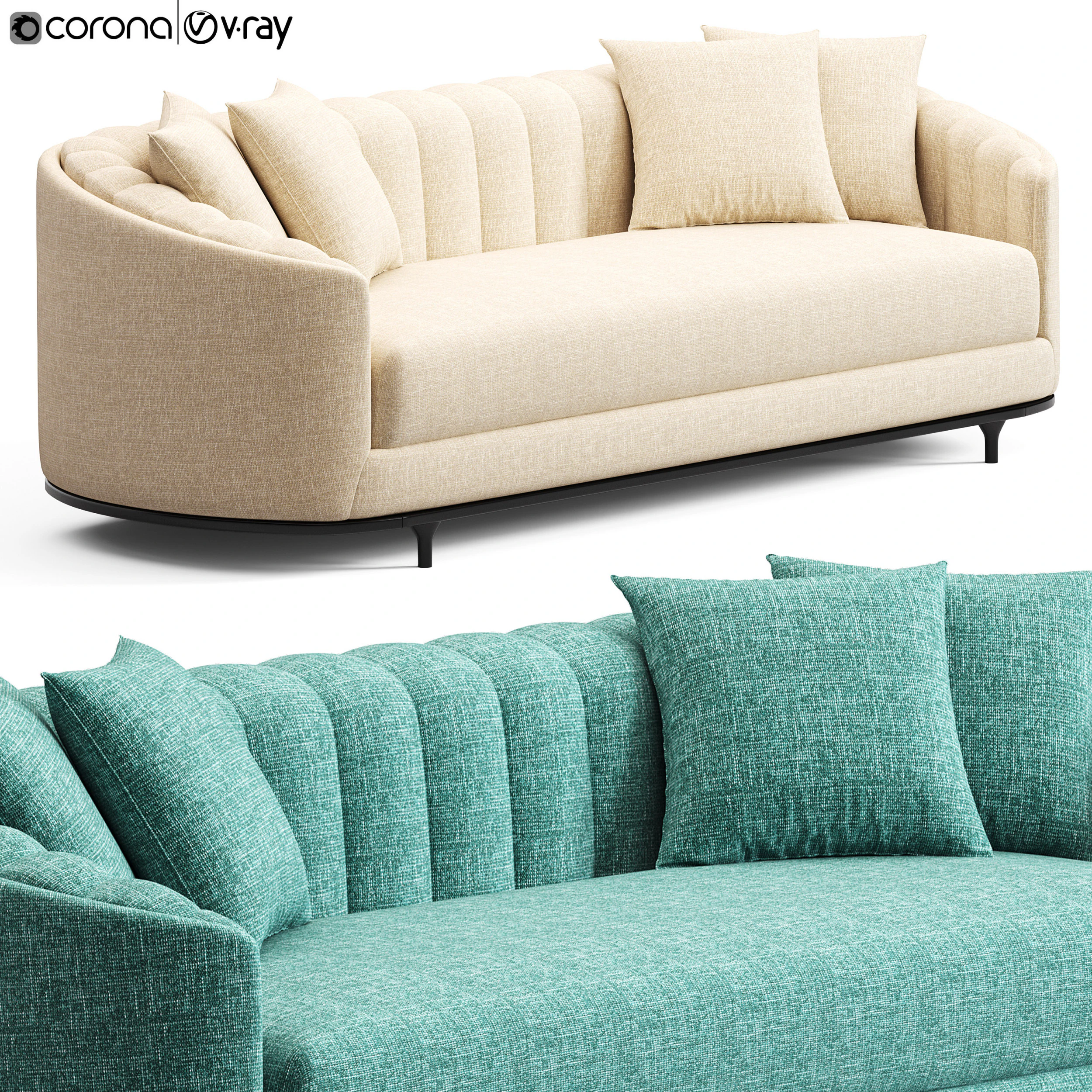 アイヒホルツ アゴスティーノ ソファ 3Dモデル .c4d .max .obj .3ds .fbx .stl .blend 