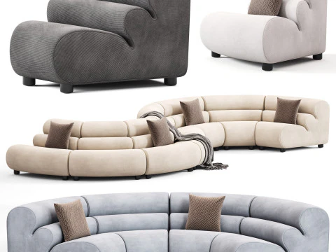 Eichholtz Lindau Inside Corner Modular Sofa 3D Model