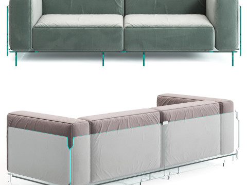 Glas Italia Crystal Lounge Sofa 3D 모델