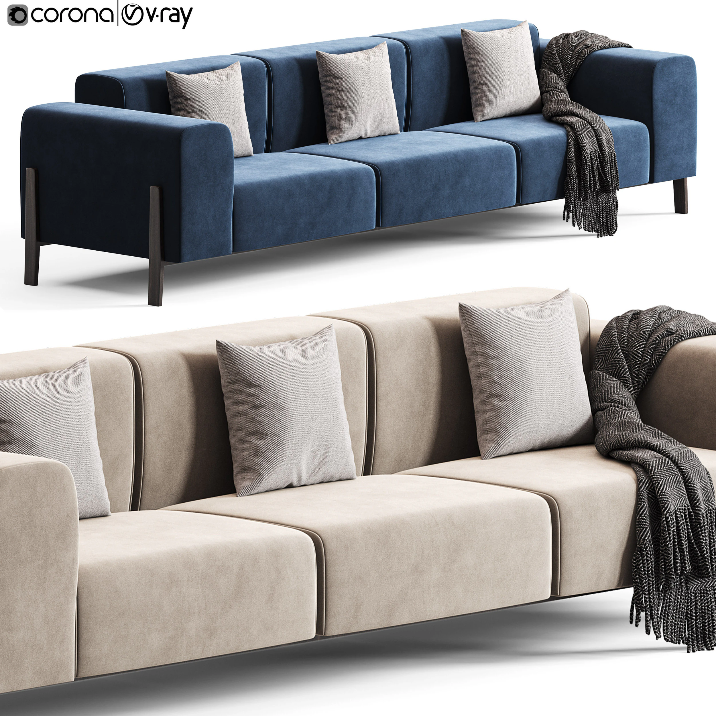 Pianca All-in Sofa 3D Model .c4d .max .obj .3ds .fbx .stl .blend 