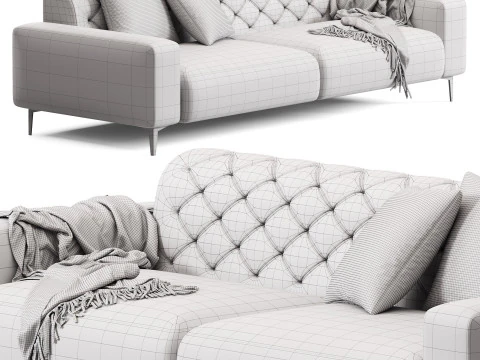Pianca Boston Capitonne Sofa 3D Model