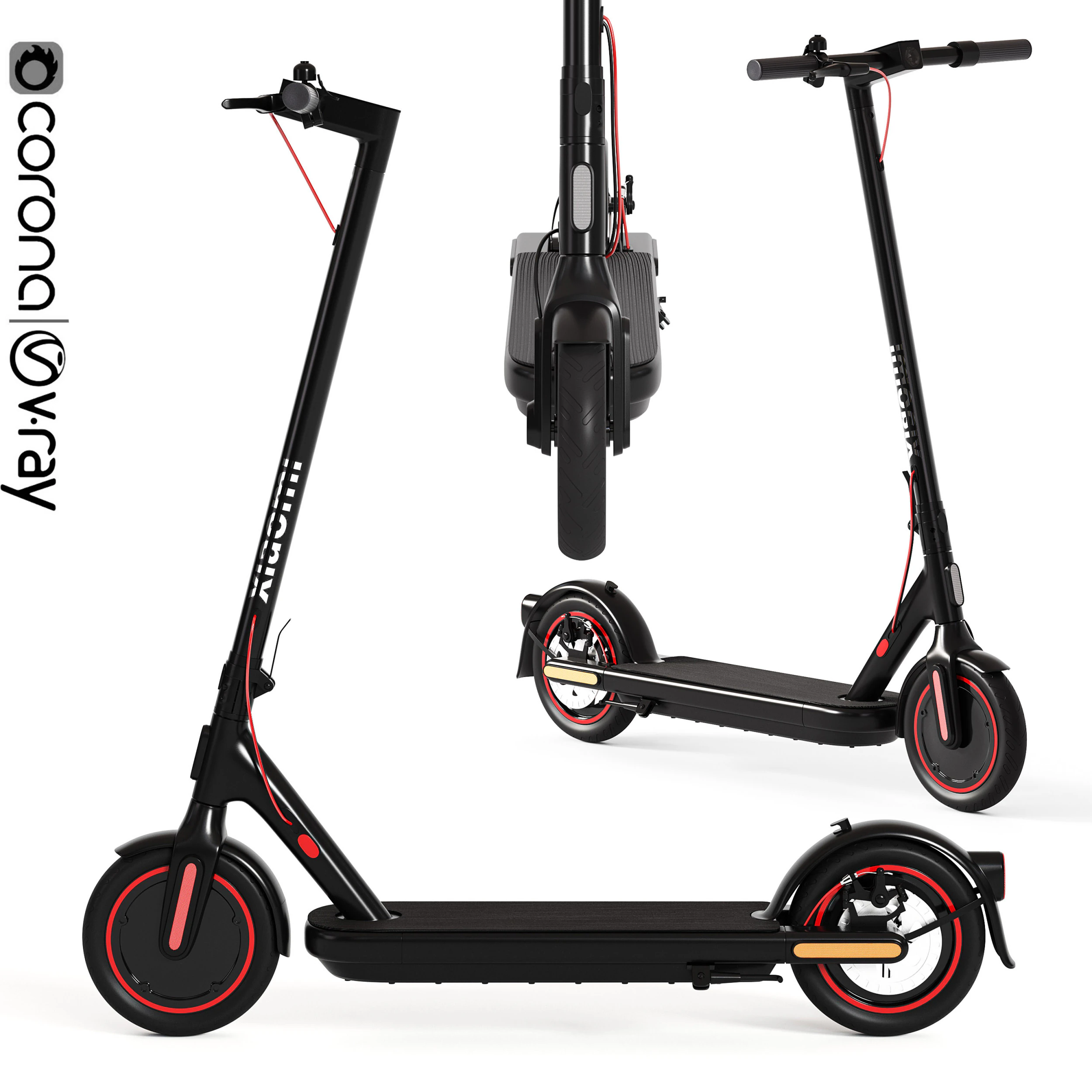 Xiaomi Electric Scooter 4 Pro 3D Model .c4d .max .obj .3ds .fbx .stl .blend 