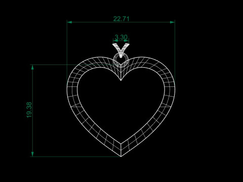 Heart pendant Modello 3D