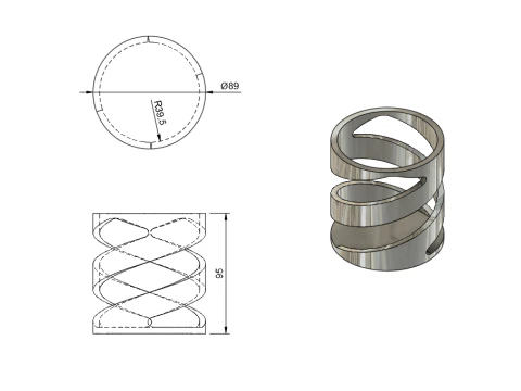 Dekoratif silindirler 3D Baskı Modeli