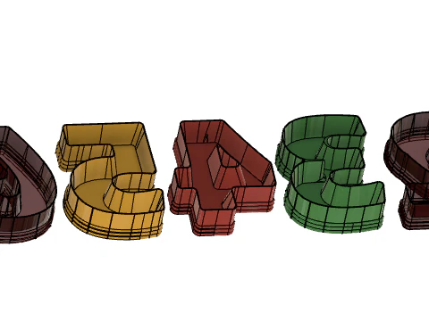 Cortadores de galletas con n&uacute;meros Modelo de impresión 3D