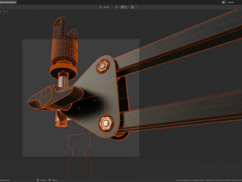 Desktop Microphone Pantograph 3D 모델