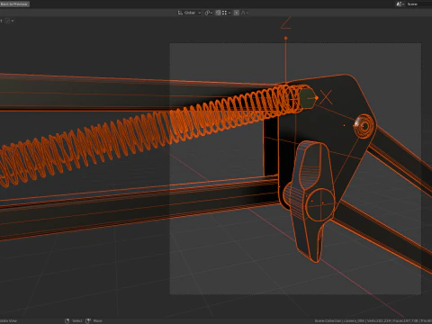 Desktop Microphone Pantograph 3D Model