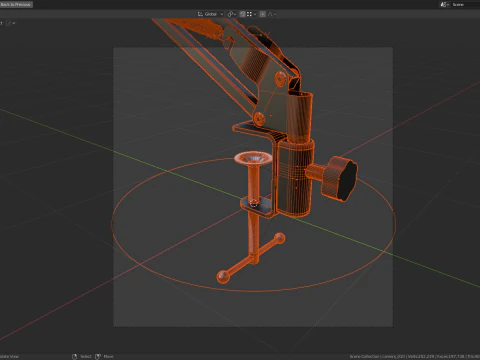 Desktop Microphone Pantograph 3D Model