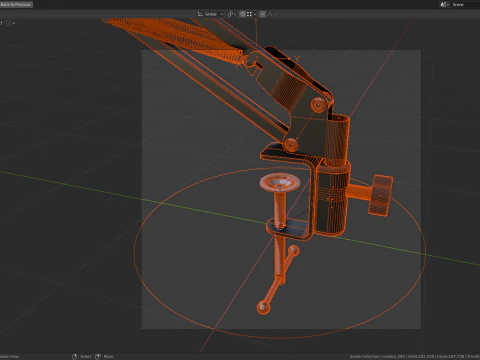 Desktop Microphone Pantograph 3D Model