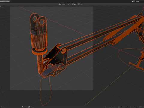 Desktop Microphone Pantograph 3D Model