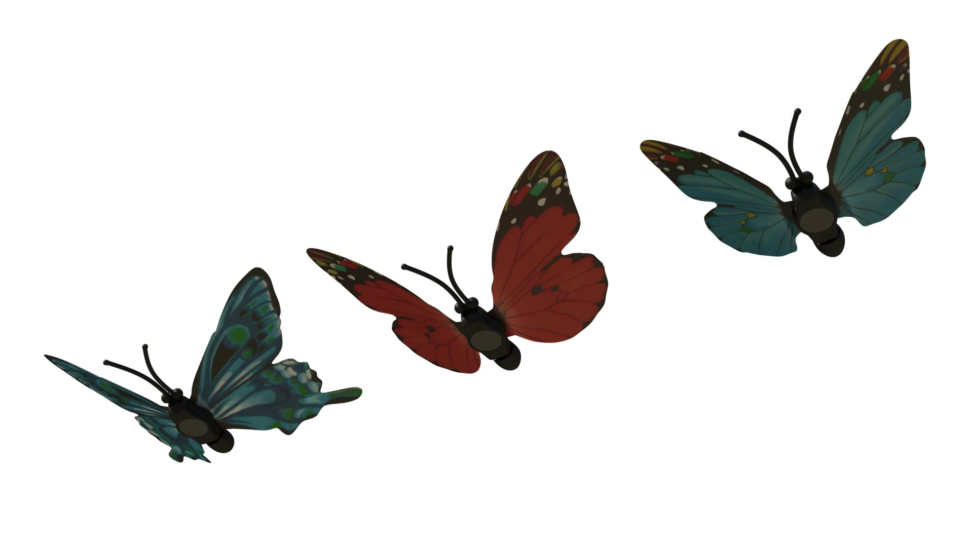 Magnetic butterflies 3D Model .c4d .max .obj .3ds .fbx .stl .blend 