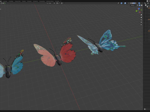 Magnetic butterflies 3D Model