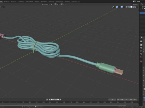 USB tipo A a tipo C Modello 3D