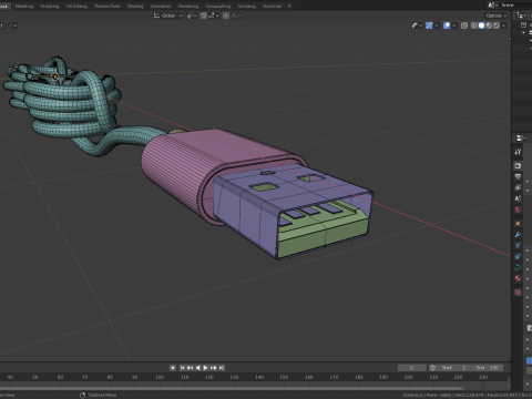 Usb Type A to Type C Modèle 3D