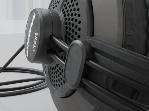 Studio headphones Samson SR 850 3D Model
