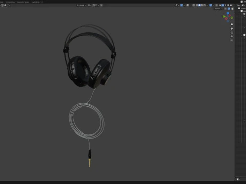 Studio headphones AKG K72 3D Model
