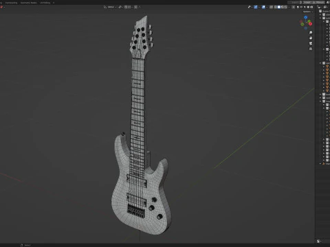 Schecter OMEN-8 Electric Guitar 3D Model