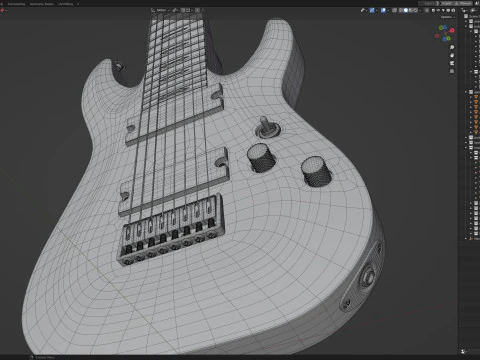 Schecter OMEN-8 Electric Guitar 3D Model