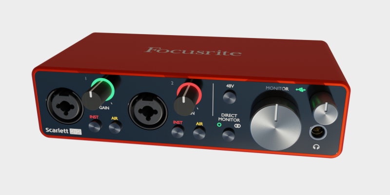 Focusrite Scarlett 2i2 3Gen 3D मॉडल .c4d .max .obj .3ds .fbx .stl .blend 