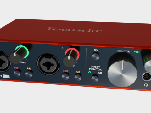 Focusrite Scarlett 2i2 3Gen 3Dモデル