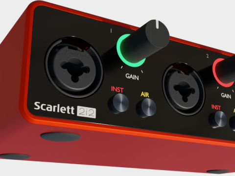 Focusrite Scarlett 2i2 3Gen 3D मॉडल