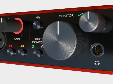 Focusrite Scarlett 2i2 3Gen 3D मॉडल