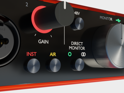 Focusrite Scarlett 2i2 3Gen 3D मॉडल