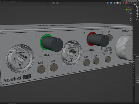 Focusrite Scarlett 2i2 3Gen 3D मॉडल