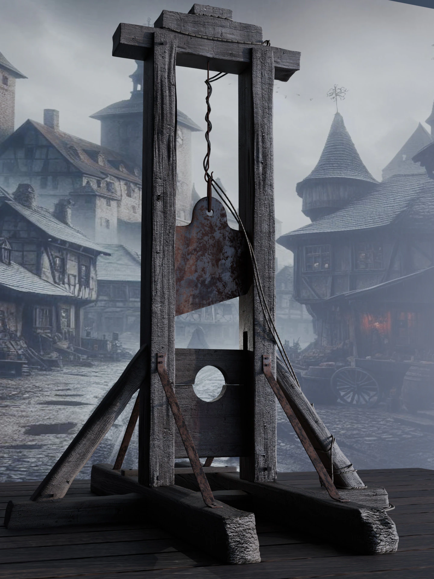 Guillotine 3D Model .c4d .max .obj .3ds .fbx .stl .blend