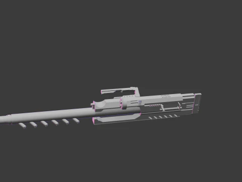 Red Gundemon with a long-range booster 3D Model