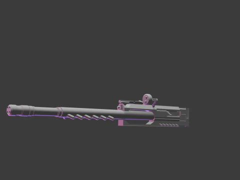 Red Gundemon with a long-range booster 3D Model