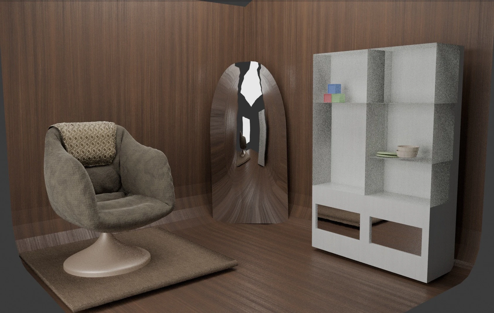 扶手椅柜 3D 模型 .c4d .max .obj .3ds .fbx .stl .blend 