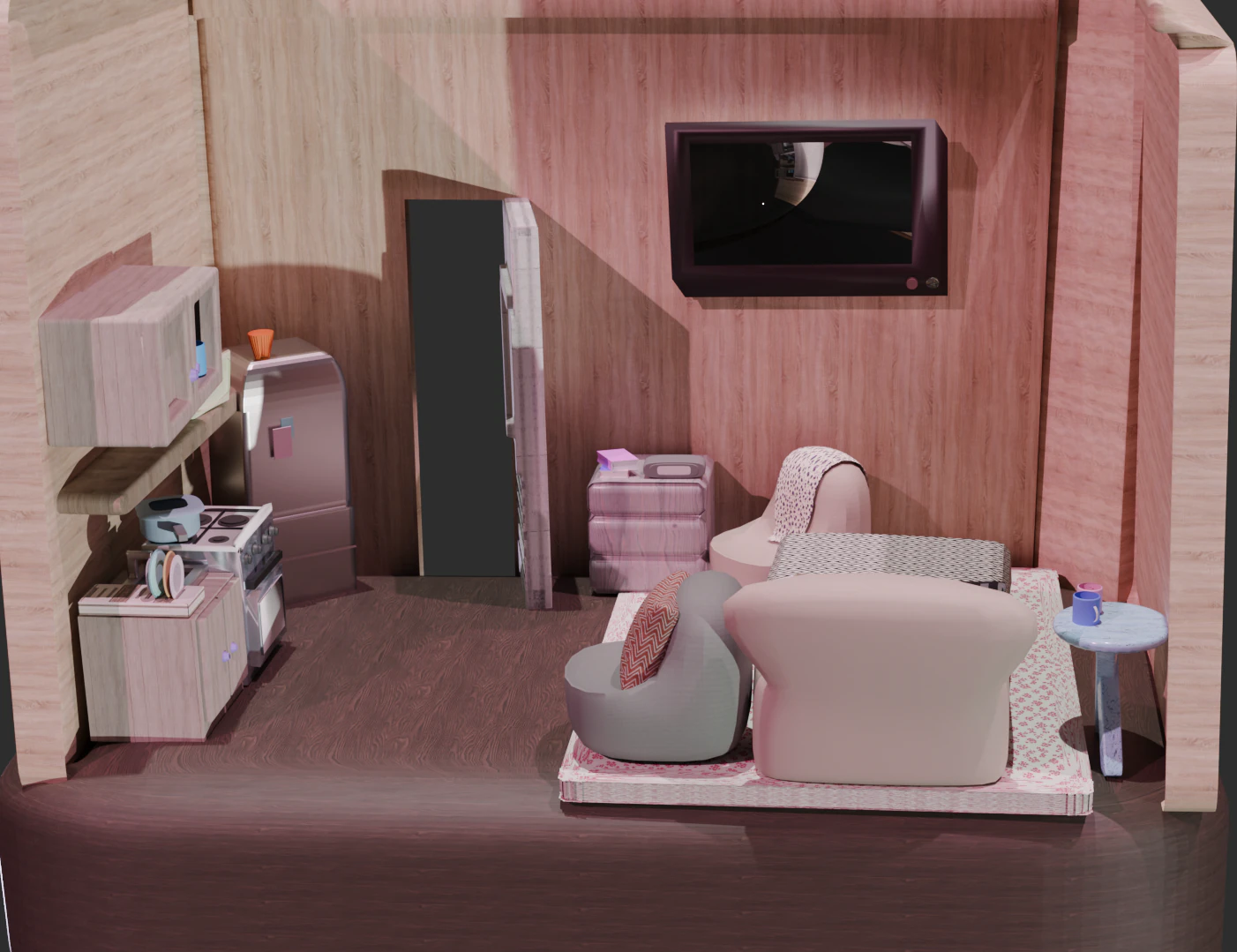 Small Room 3D Model .c4d .max .obj .3ds .fbx .stl .blend 