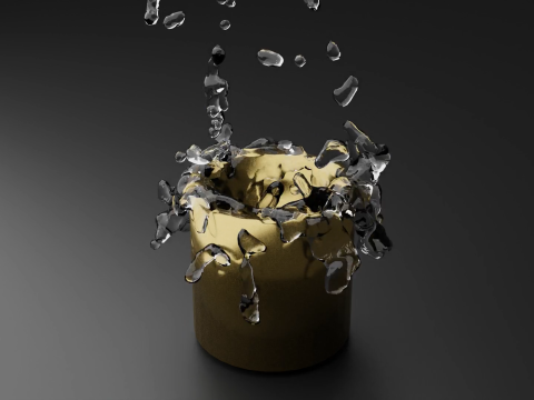 Golden Cup And Water animation 3D 모델