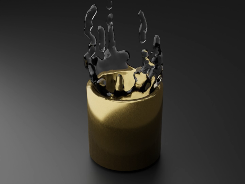 Golden Cup And Water animation 3D 모델