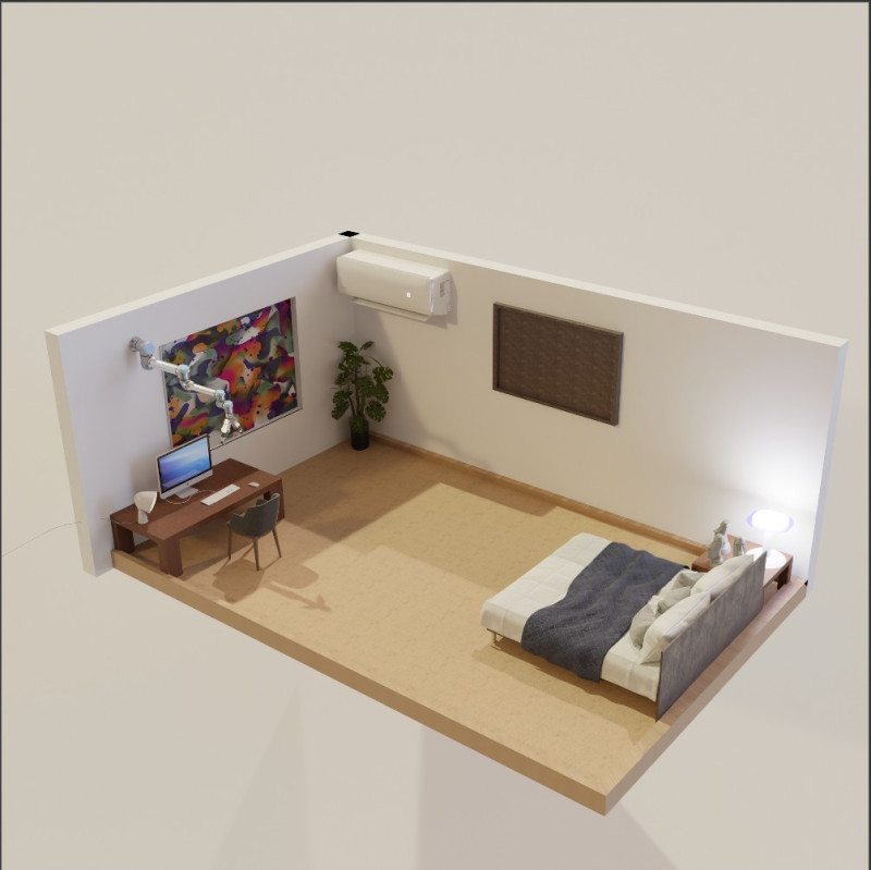 Bedroom 3D Model .c4d .max .obj .3ds .fbx .stl .blend 