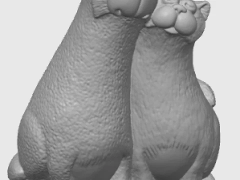 Catcats lovekittensstatuette 3D Print Model