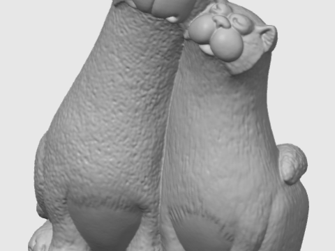 बिल्लियों को बिल्ली के बच्चे की मूर्ति बहुत पसंद है 3D प्रिंट मॉडल