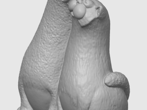 बिल्लियों को बिल्ली के बच्चे की मूर्ति बहुत पसंद है 3D प्रिंट मॉडल