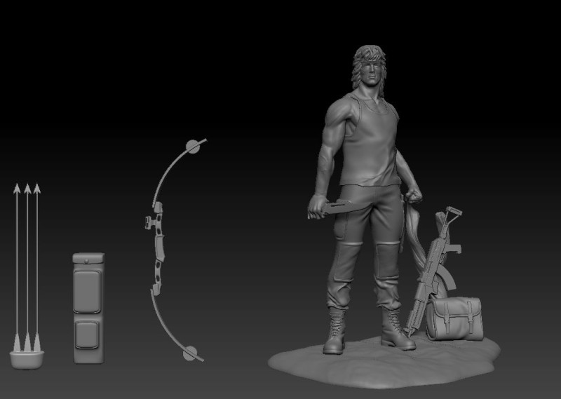 Rambo 3Dプリントモデル .c4d .max .obj .3ds .fbx .stl .blend 
