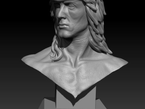 Rambo bust 3Dプリントモデル