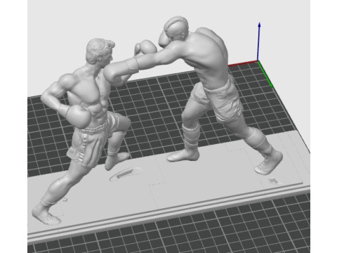 Rocky vs Mr T 3Dプリントモデル